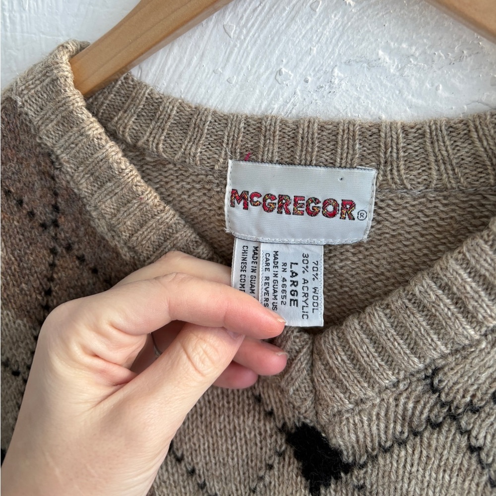 vintage McGregor argyle V-neck sweater - Picture 11 of 13